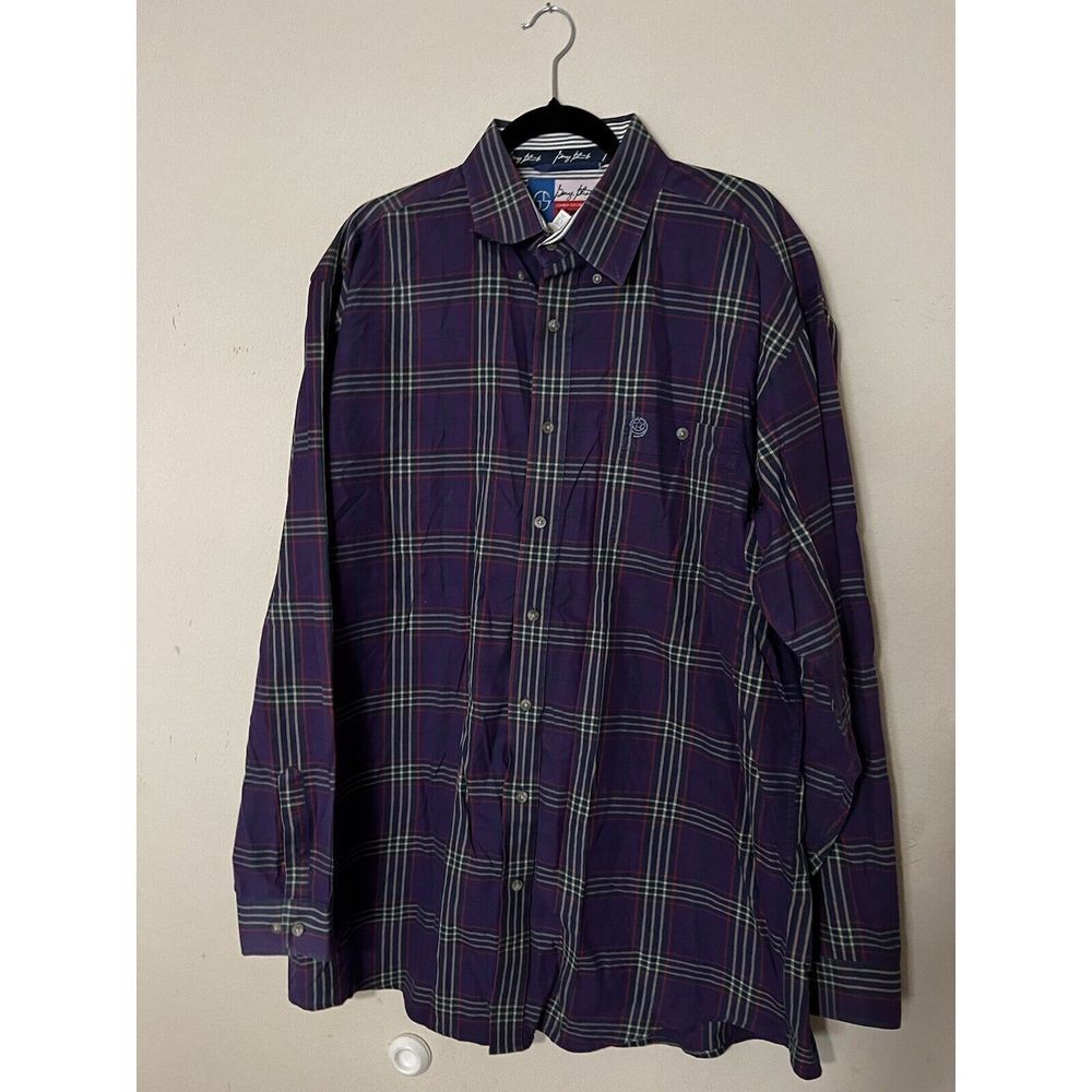 Wrangler George Strait Collection Shirt XL Purple Plaid Long Sleeve Button Up
